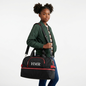 Sac de voyage noir avec garniture rouge pour vêtements maçonniques, insignes et tenues grecques de sororités et fraternités - Product Image 4