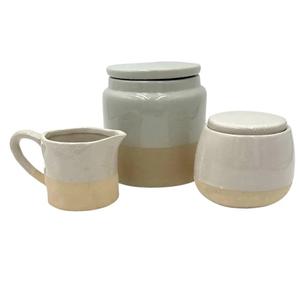 Moderno Tarro de Almacenamiento de Doble Tono con Tapa Segura, Acabado Glaseado Liso, Organizador Compacto para Encimera, Elegante Contenedor para Despensa de Cocina - Product Image 2