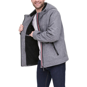 Veste softshell pour homme, matière polyester, teinture unie, méthode de tricotage, coupe confortable, légère, veste d'hiver - Product Image 6