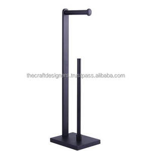 Heavy <b>Weighted</b> Iron Standing Toilet Holder For Stable Floor Standing Use In Busy Bathrooms - Product Image 3