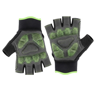 Men Half <b>Finger</b> Fitness Gloves PU Material Non Slip Breathable Adjustable Wrist <b>Strap</b> for Gym Weight Lifting - Product Image 5