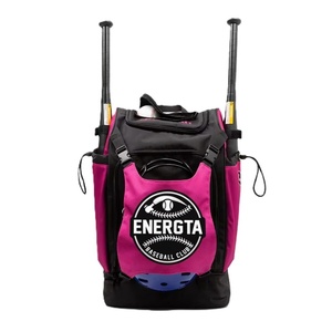 Sac à dos personnalisé OEM pour bâtons de baseball et softball, compartiment pour casque, poche pour chaussures, fermeture éclair YKK, logo personnalisé, sac de sport d'équipe, vente en gros B2B - Product Image 1