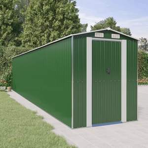 Abri de jardin en acier galvanisé vert de 75.6 po x 369.3 po x 87.8 po pour le rangement - Product Image 1