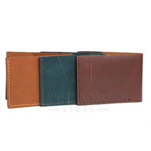 Portefeuille minimaliste en cuir véritable pour homme, portefeuille de luxe en cuir avec fenêtre pour carte d'identité, portefeuilles en cuir faits à la main pour homme - Product Image 1