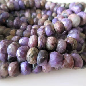 Cuentas de Charoita Natural Facetadas en Forma de Rondelle para Joyería, Hilo de Piedras Sueltas de Alta Calidad - Product Image 1