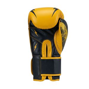 Gants de boxe professionnels jaunes durables avec motif imprimé, à lacets, pour la frappe sur sac de frappe lourd – Vente en gros - Product Image 2