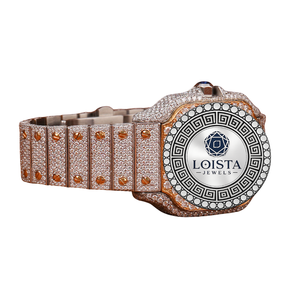 Reloj de Pulsera para Hombre de Alta Calidad con Moissanita, Completamente Adornado con Diamantes de Corte Brillante, Correa de Acero Inoxidable, Esfera de Cristal LOISTA - Product Image 2