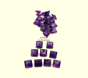 Natural <b>Amethyst</b> Square Cut 7MM Purple Faceted Loose Gemstone For Jewelry Making Wholesale Price Bulk Indian Manufacturer Supply - Product Image 4