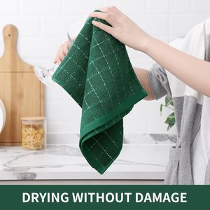 Serviettes de cuisine en microfibre tissée (beige 13x28 pouces) couleur unie douces et super absorbantes séchage rapide écologiques - Product Image 3