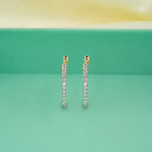 Diamond <b>Fine</b> <b>Hoop</b> Earrings Elegant <b>Hoop</b> <b>Earings</b> - Product Image 1