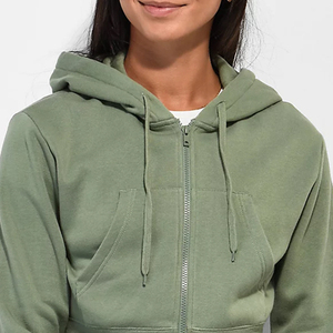 Wholesale Women Cropped <b>Zip</b> Hoodie Personalized Design High Quality Breathable Fabric Durable Stitching OEM Service Best Price - Product Image 4