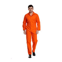 Combinaison de travail orange pour hommes, manches longues, haute visibilité, uniforme de sécurité en coton pour usage industriel