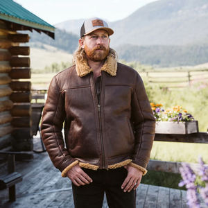 Blouson Trucker en Cuir Suédé Marron pour Homme, Imperméable et Respirant, Col Rabattable, Prêt pour l'Hiver, Style Urbain Tendance - Product Image 4