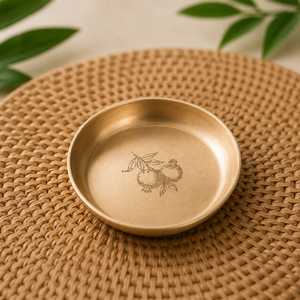 Bandeja de Servir Portátil de Metal con Diseño Floral GLOSSY TOUCH ART GT72292, Asas Doradas, Base Verde, Diseño de Loto Rosa, para Decoración del Hogar y Vajilla - Product Image 5
