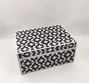 American Style MDF Jewelry Box With MOP & Resin Inlay Magnetic Closure Home Decor Households Item Jewelry Display Storage <b>Boxes</b> - Product Image 1