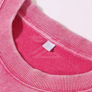 Sweat-shirt d'hiver uni délavé à l'acide, couleur personnalisée, en polyester/coton, pour la vente en gros, coupe classique confortable - Product Image 3