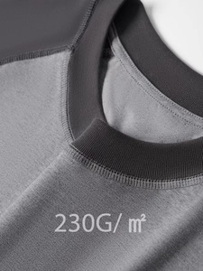T-shirt homme à manches raglan, 100% coton jersey, col rond, bordure contrastée, couleur unie, coupe ample décontractée, style streetwear américain - Product Image 6