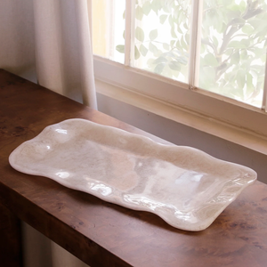 Bandeja de Servicio de Resina Beige Ecológica de Lujo, Apta para Lavavajillas, Grado Deluxe, Logotipo Personalizado, Acabado Pulido, Estilo Americano - Product Image 2