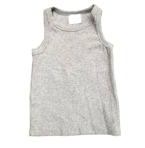 Camisetas de Lona Ecológicas Casuales Unisex Personalizadas para Bebés, sin Mangas, de Algodón Acanalado, de Color Sólido, Ropa Exterior para Niños - Product Image 2