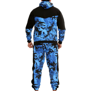 High Quality ARTIZ INTERNATIONAL <b>Mens</b> Streetwear 2-in-1 Printed Solid Heavy Fleece 100% Cotton Hoodie & Cargo Joggers - Product Image 3