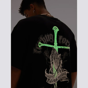 T-shirt Oversize Vintage Lavé 100% Coton, Style Urbain Streetwear, Mode High Street, Vente en Gros OEM - Product Image 5