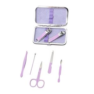 Portable <b>Nail</b> <b>Kit</b> 7 in 1 Stainless Steel Manicure Set with Clipper Scissor File for Adults Classic Style Case Packaging - Product Image 3