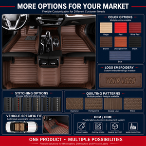 Tapis de sol de voiture en cuir PU standard, sur mesure, couvrant entièrement l'espace, imperméables, doublure de sol OEM ODM - Product Image 4