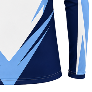 Light Blue Navy White Quarter Zip Sports <b>Jacket</b> Long Sleeve Athletic Training Running <b>Workout</b> Team Performance Sportswear - Product Image 6