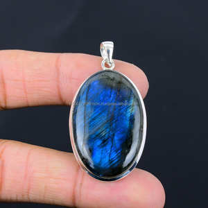 Colgante de Plata de Ley 925, colgante de piedras preciosas de labradorita, joyería hecha a mano, joyería de labradorita, regalo para ella - Product Image 6