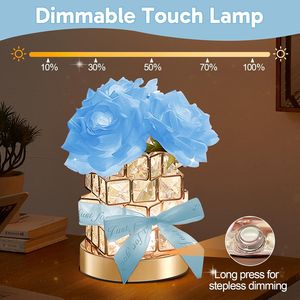 Lampada da Tavolo Romantica a Forma di Rosa, 3 Colori, Dimmerabile, Ricaricabile, Senza Fili, con Controllo Touch, Regalo in Cristallo per Fidanzata o Moglie - Product Image 5