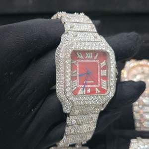 Montre mécanique automatique de luxe en acier inoxydable, style Hip Hop, avec Moissanite VVS, passe le test du diamant, carrée 16mm, Buss - Product Image 5