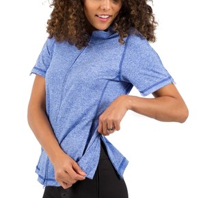 T-shirts en jersey à perles, coupe ajustée, en coton/fibre de bambou, épaules dénudées, ouverture latérale à boutons-pression, manches courtes, vêtements adaptatifs pour - Product Image 2