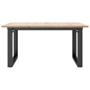 Table basse en bois massif de pin et acier avec cadre en O 31,5"x31,5"x17,7" - Product Image 4