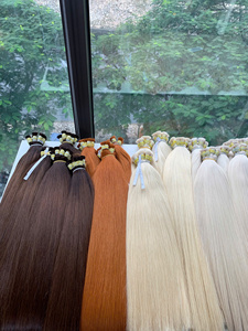 Extensions de cheveux vierges vietnamiens 100g Couleur claire 55cm de longueur Super double drawn, pointes simple drawn, mèches en vrac teintes - Product Image 5