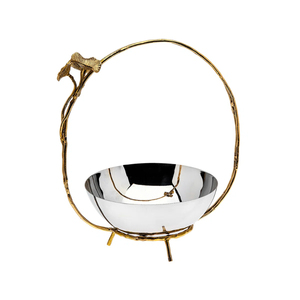 Handcrafted Modern Luxury Eco-Friendly Metal Serving Bowl for Home & Hotel/Restaurant Use Wedding <b>Dinnerware</b> Centerpiece - Product Image 2