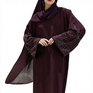 2026 Hot sale Kaftan Abaya Handmade Turkish Floor Length Long Sleeve Soft Breathable Fabric Loose Fit Casual Party Wear - Product Image 1