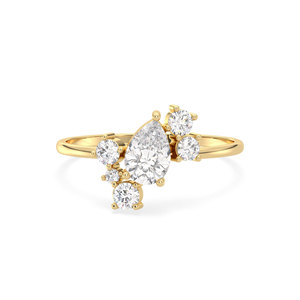 Venta Directa de Fábrica REYES, Anillos de Compromiso de Oro Amarillo de 14K y 18K con Corte de Pera y Moissanita de 0.88 Quilates para Mujer, Joyería Fina para Bodas - Product Image 2