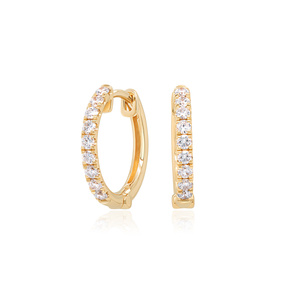 Pendientes de Aro con Diamantes Cultivados en Laboratorio de 0.42CT, Oro de 10KT, Ligeros, Certificados por IGI, Joyería Fina de Lujo para Compromiso - Product Image 5