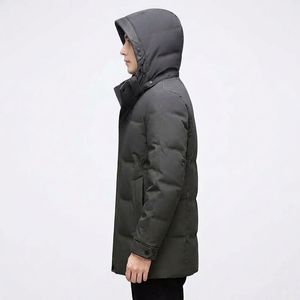 <b>Men's</b> Business Casual Winter <b>Puffer</b> Jacket Waterproof Thickened Duck Down Zipper Coated <b>Long</b> - Product Image 3