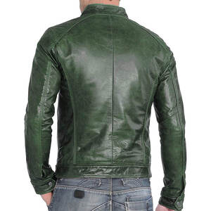 Winter Men's <b>Leather</b> Jacket Stand Collar Heavy Duty Vintage Look Cold Proof Full Inner Lining Front Logo High Street Style - Product Image 2