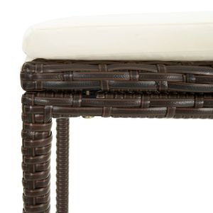 Ensemble de 3 tabourets de bar en rotin PE marron avec repose-pieds standard - Product Image 6