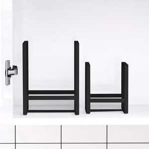 Heavy Duty Black Metal Vertical <b>Plate</b> Organizer <b>Rack</b> Kitchen Cupboard Dish Storage Stand and Cabinet <b>Plate</b> Display Holder - Product Image 4