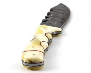 Custom Handmade Damascus Steel Heavy Utility <b>Knife</b> Sawback Spine Camel <b>Bone</b> <b>Handle</b> - Product Image 1