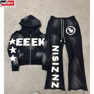 Affordable USA Distress Embroidery Hoodie Stylish Casual Wear Hoodie Premium Embroidery Street Fashion - Product Image 1