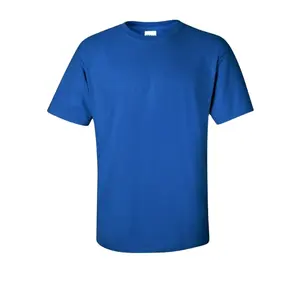 Дешевая быстросохнущая футболка с логотипом на заказ, простая футболка из полиэстера, дышащая 100% хлопковая однотонная мужская футболка