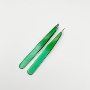 Pinzas Profesionales para Cejas de Acero Inoxidable Aroosh Corp, Inclinadas y Puntiagudas, Personalizadas, Duraderas, Color Verde, para Depilar Cejas - Product Image 5