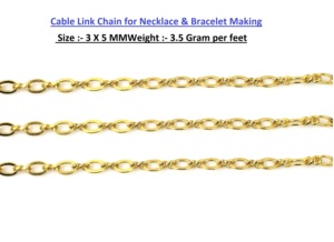 Chaîne décorative ovale en laiton plaqué or 18 carats pour la fabrication de colliers, bracelets et boucles d'oreilles (5 mm) - Product Image 5