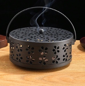Brûleur d'encens géométrique moderne avec cadre métallique et bol en céramique, pour bougie chauffe-plat et cire fondue, diffuseur d'arômes, décoration d'intérieur - Product Image 4