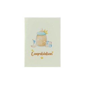 Carte pop-up 3D artisanale OEM en forme d'éléphant pour bébé, idéale pour les cadeaux et la vente au détail - Product Image 4