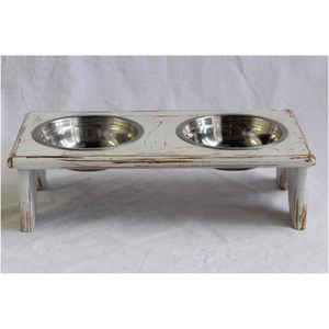 Comedero elevado de madera para mascotas con soporte individual, dispensador de agua y comida de acero inoxidable, mesa duradera y ecológica para perros y gatos. - Product Image 5